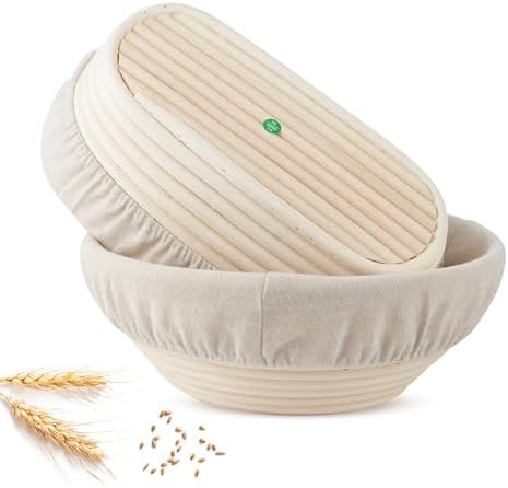 GAZEMO BAnneton Proofing Basket Set - 10 9 Oval Round