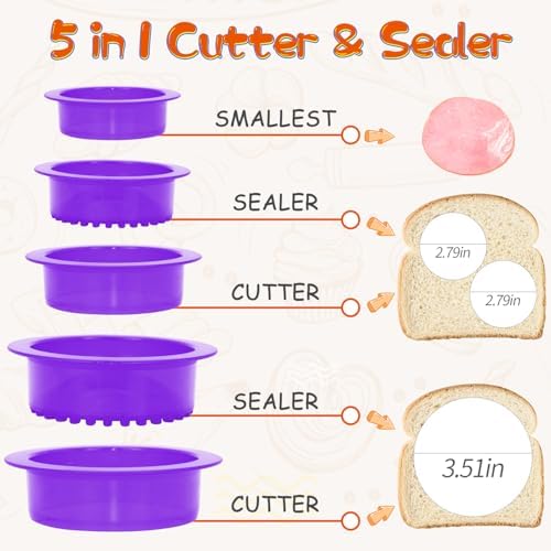 HiYZ 5 Pack Crustless Sandwich Cutters
