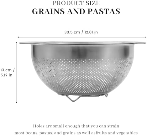 188 stainless steel colander 5QT large capacity with handle