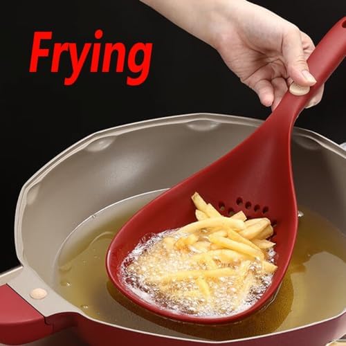 SiXiSilicone Kitchen Colander with Handle - Heat Resistant
