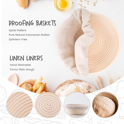 DOYOLLA Bread Proofing Baskets Set of 2 85 Inch Round 1