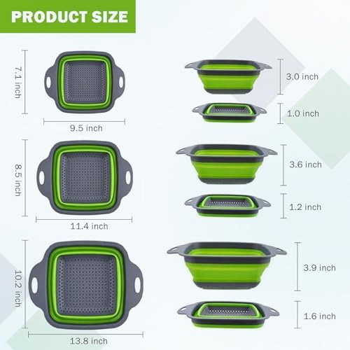 Perfect 3-Pack Silicone Strainer for Kitchen Essentials Ergonomic Design Premium Quality