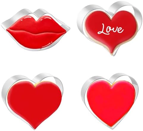 Adorable Heart Cookie Cutters 4PCS Set 32inches Valentines Day