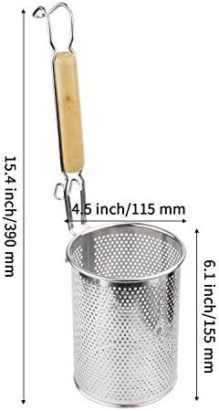Keep Your Noodles Piped Perfectly stainless steel food strainer with handle