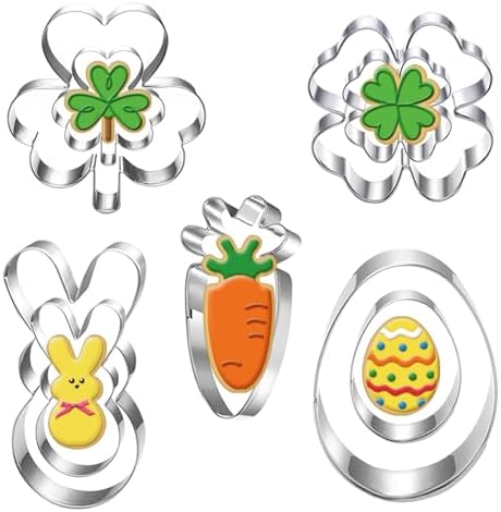 St Patricks Day and Easter Cookie Cutter Set 9 Pieces Dishwasher Safe