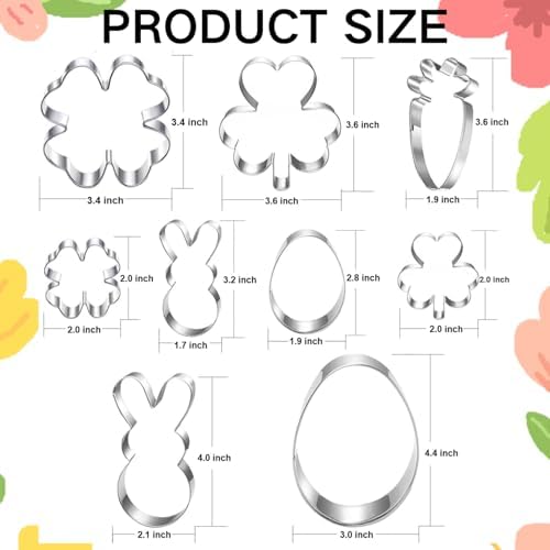 St Patricks Day and Easter Cookie Cutter Set 9 Pieces Dishwasher Safe