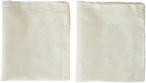 Natural Cotton Straining Bags for Cold Brew Coffee Tea 2-Pack