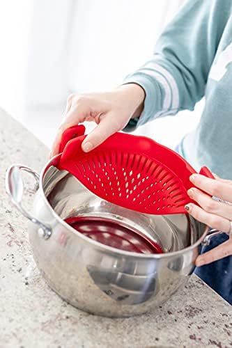 ArligSpace-Saving Universal Pasta Strainer with Silicone Fit for All Pots Bowls