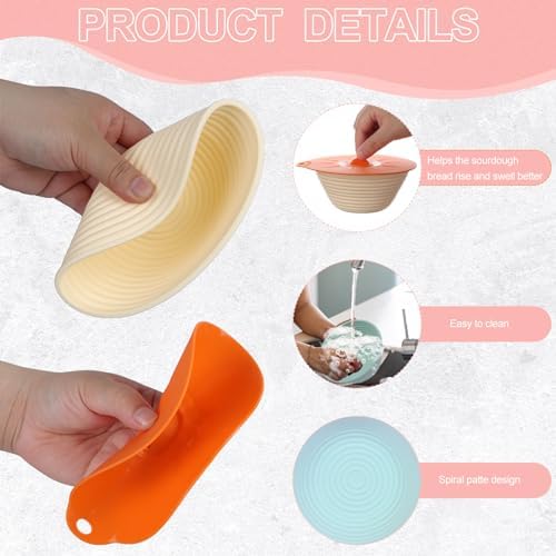 Sourdough Proofing Basket - 5 Round Silicone Baking Tools for Beginners