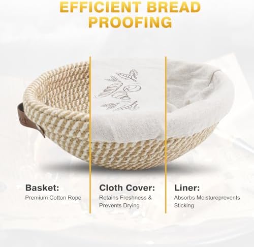 Bread Proofing Basket Set with 9 10 11-Inch Round Oval BerrymNikkar