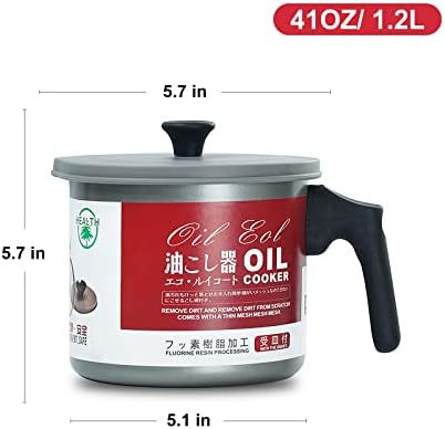 PARACITY 12L Bacon Grease Container with Fine Strainer Dust-Proof Lid