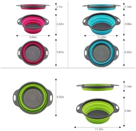 Collapsible Kitchen Strainer - Pasta Veggie Fruit Bowl Collander for Home Car Camps