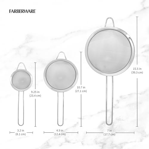 Farberware 3 Strainer Set - Efficient Cooking Accessories