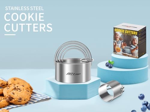 Alltop 5-Piece Round Cookie Cutter Set