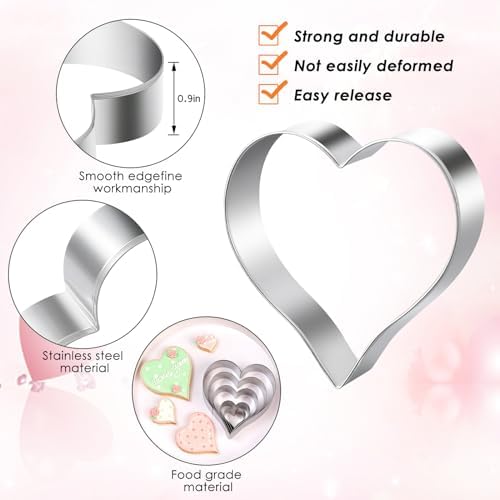 Perfect Valentines Day Gift Heart-Shaped Cookie Cutters for Baking Lovers