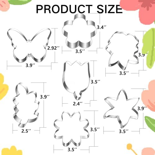 LUBTOSMN - Handmade Flower Leaf Cookie Cutter Set