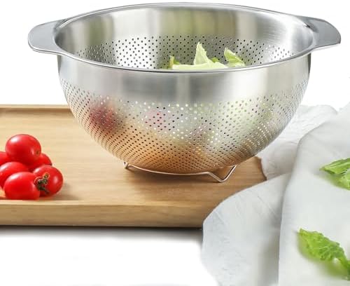 188 stainless steel colander 5QT large capacity with handle