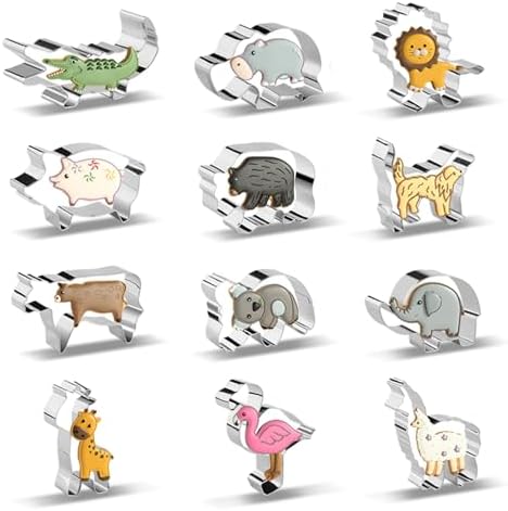 12 Animal Cookie Cutters for Kids and Adults