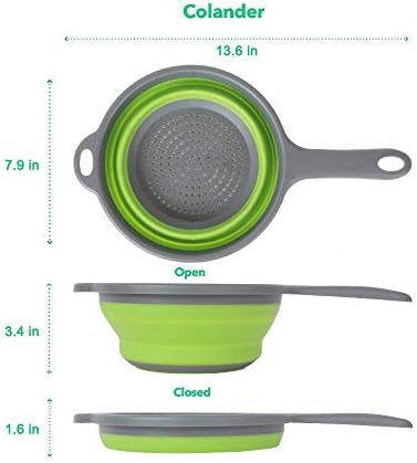 2-Pack Foldable Silicone Strainer with Handles