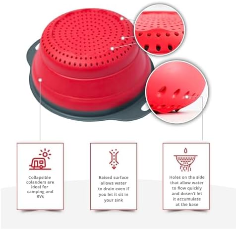 Collapsible Kitchen Strainer - Pasta Veggie Fruit Bowl Collander for Home Car Camps