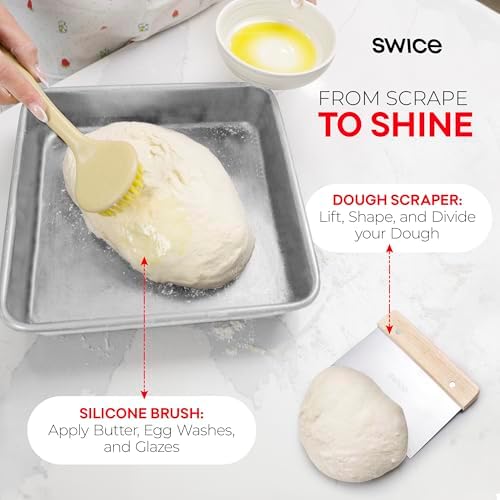 Swice Bread Proofing Basket Set with Precision Tools for Bakers