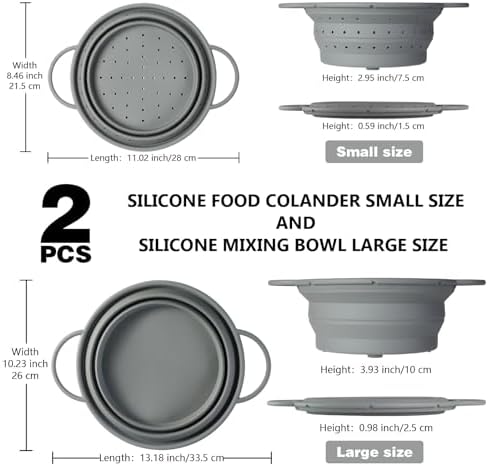 Multi-functional Silicone Colander Set with BPA-Free Collapsible Bowls