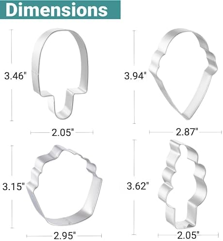 Summer-Fashioned Stainless Steel Cookie Cutters 3-4 Set