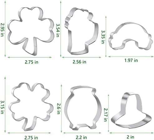 St Patricks Day Cookie Cutters Set 6 Pcs