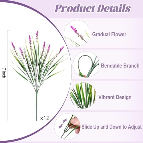 10-Layer Faux Lavender Flowers Outdoor