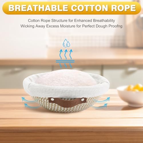 Bread Proofing Basket Set with 9 10 11-Inch Round Oval BerrymNikkar