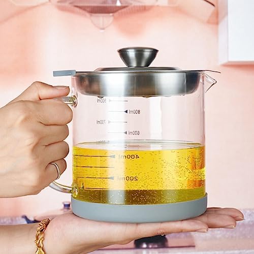 Kichvoe 1000ml Glass Bacon Grease Separator