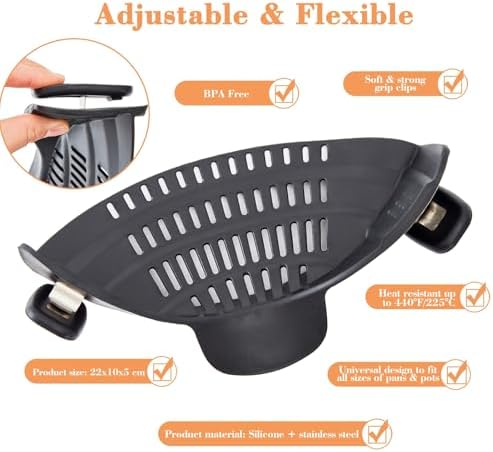 Compact Silicone Strainer Multi-Use Kitchen Gadget Heat Resistant
