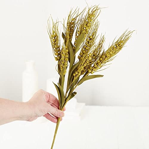 Set of 4 Natural Looking Artificial Sage Green Wheat Bushes 20 H