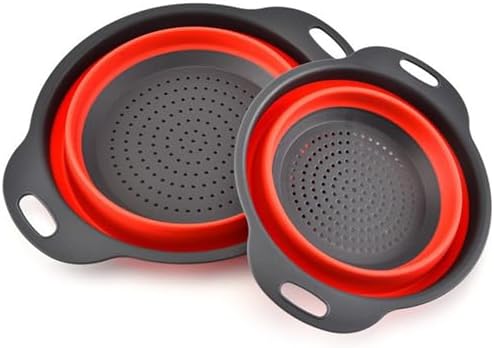 Fast-Draining Silicone Collapsible Colander Set
