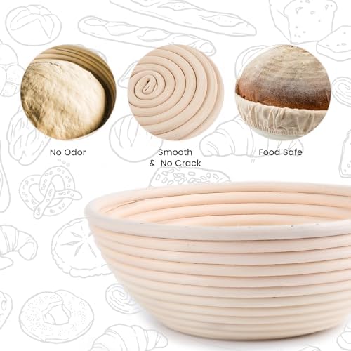 DOYOLLA Bread Proofing Baskets Set of 2 85 Inch Round 1
