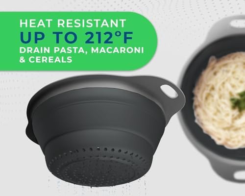 Collapsible Silicone Colander - Perfect for Pasta Veggies or Fruits