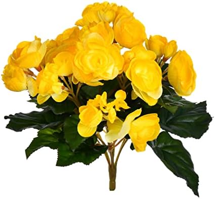 Vickerman 95 Inch Artificial Yellow Begonia Bush