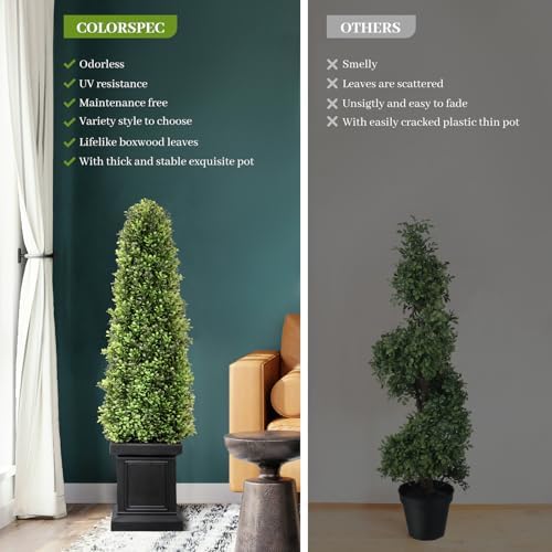 Stylish 35ft Boxwood Topiary Set for Outdoors Indoors