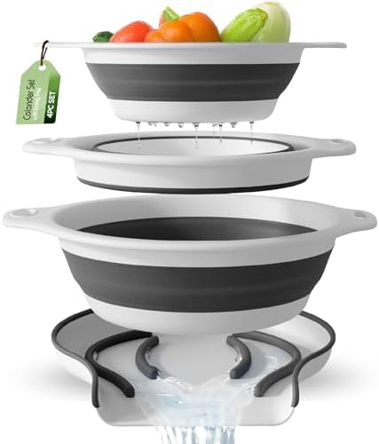 Gevoli Collapsible Colanders Set for Kitchen Use