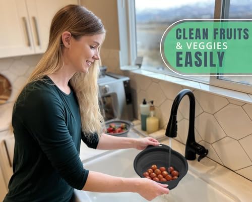 Collapsible Silicone Colander - Perfect for Pasta Veggies or Fruits
