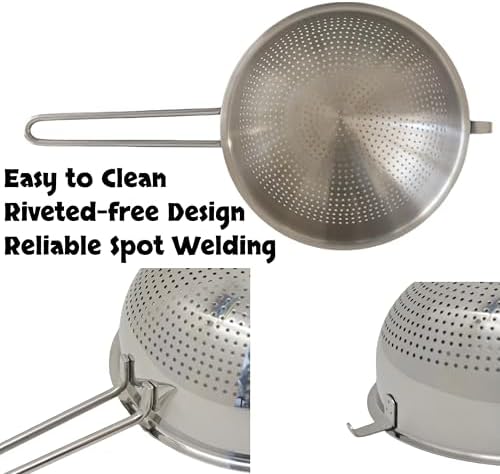 HiSteng 7-Inch Stainless-Steel Colander with Handle