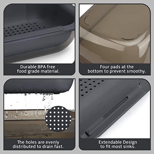 Adjustable Multi-Purpose Colander Basket Set Over Sink for Efficient Food Processing