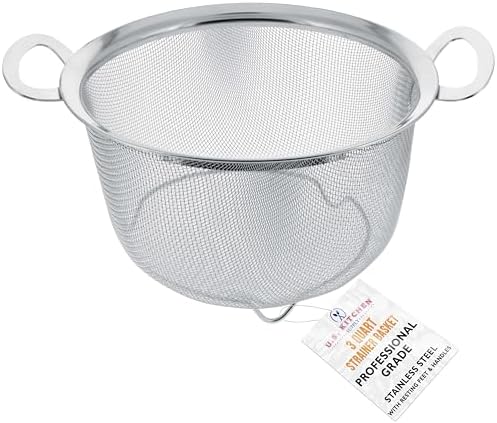 Durable 3 Quart mesh Strainer Basket for Kitchen Use
