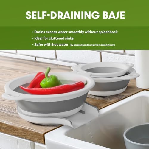 Gevoli Collapsible Colanders Set for Kitchen Use