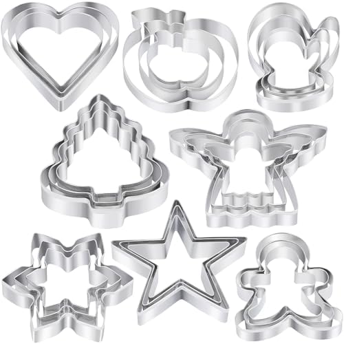 24 Christmas Cookie Cutters Set - Holiday Baking Tools