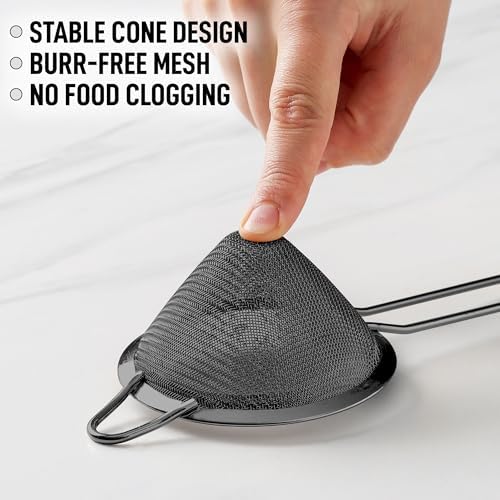 Zulay Kitchen 304 Stainless Steel Fine Mesh Strainer for Kitchen