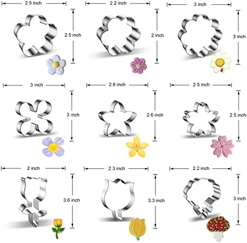 Blossom Delight 9-Slot Summer Flower Cookie Cutters