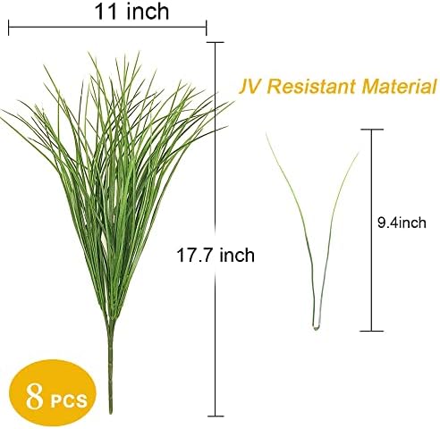 8 Fake Grass Artificial Bush Faux Grass Plants Fake Bushes