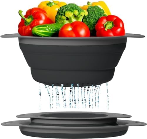 Collapsible Silicone Colander - Perfect for Pasta Veggies or Fruits
