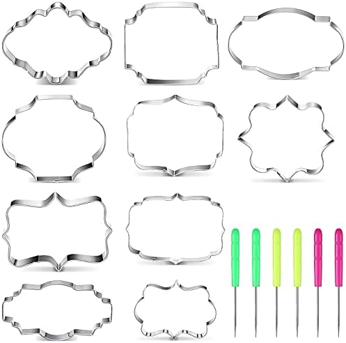 10-Piece Stainless Steel Cookie Cutters Sugar Stirring Pins for Baking